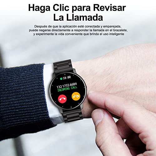 EASYTAO Smartwatch Hombre, Reloj Inteligente Impermeable IPX67, Monitor De Frecuencia Cardíaca/Oxígeno en Sangre/Presión Arterial, Múltiples Modos Deportivos, Monitor De Calorías(Incluye Dos Correas)